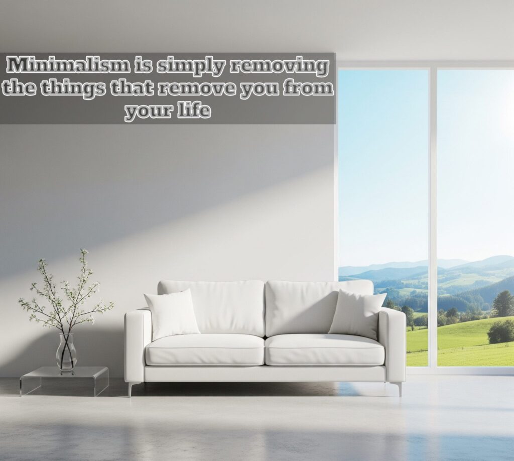 Minimalism is simply removing the things that remove you from your life
